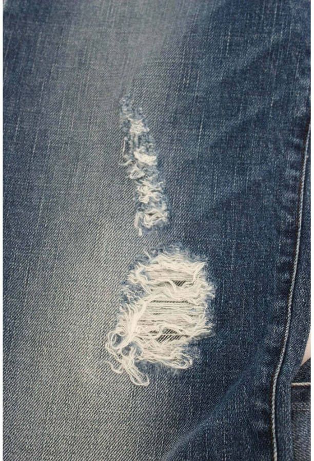 Ermanno Scervino Blue Wash Cotton Blend Slim Fit Jeans Blauw Dames