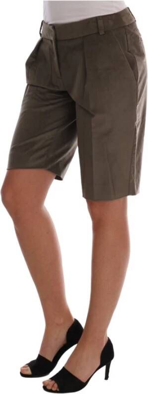 Ermanno Scervino Bruine Velvet Bermuda Shorts Groen Dames