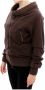 Ermanno Scervino Brown Stretch Full Zip Sweater Jacket Bruin Dames - Thumbnail 2
