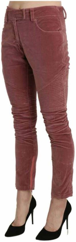 Ermanno Scervino Red Mid Taille Skinny katoenen broek Rood Dames