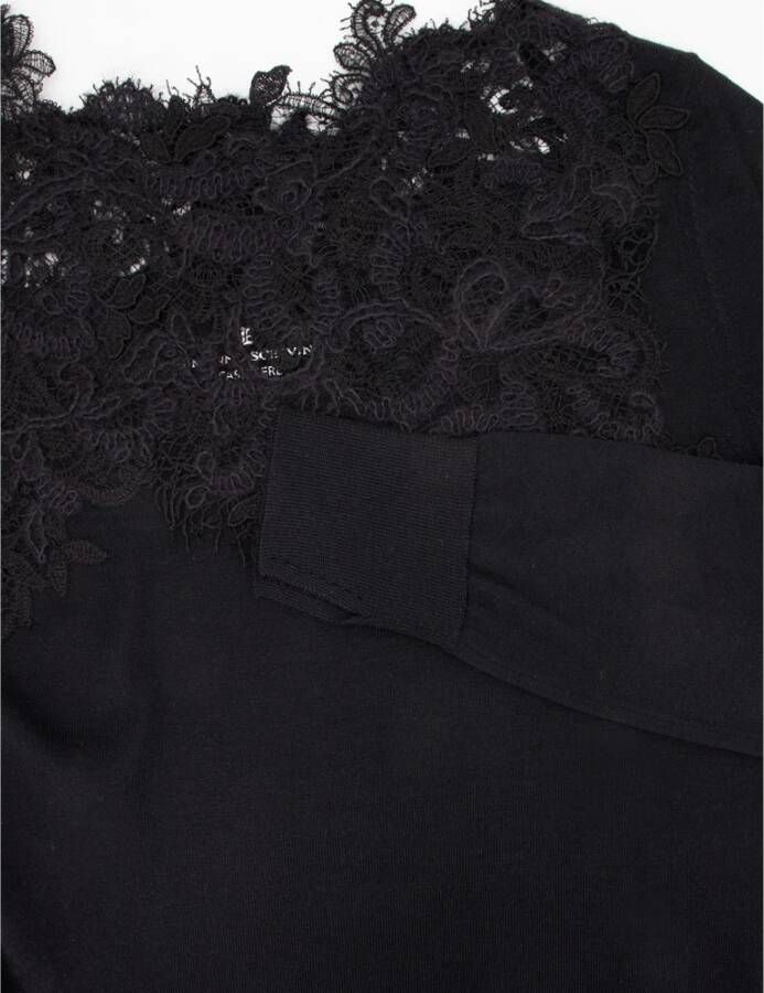 Ermanno Scervino Ronde Hals Gebreide Trui Klassieke Collectie Black Dames