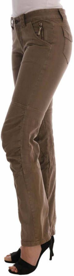 Ermanno Scervino Brown Cotton Casual Slim Fit Pants Bruin Dames