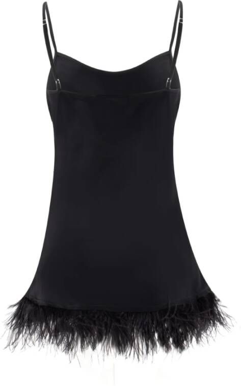 Ermanno Scervino Top met veren versierd petticoat Zwart Dames