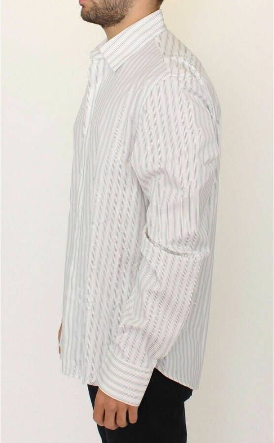 Ermanno Scervino wit zwart gestreepte regulier fit casual shirt Wit Heren