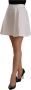 Ermanno Scervino White High Waist A-line Mini Cotton Skirt Wit Dames - Thumbnail 2