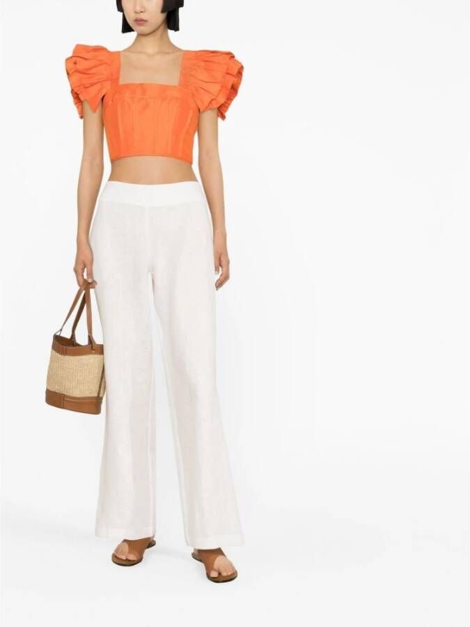 Ermanno Scervino Wide Trousers Wit Dames