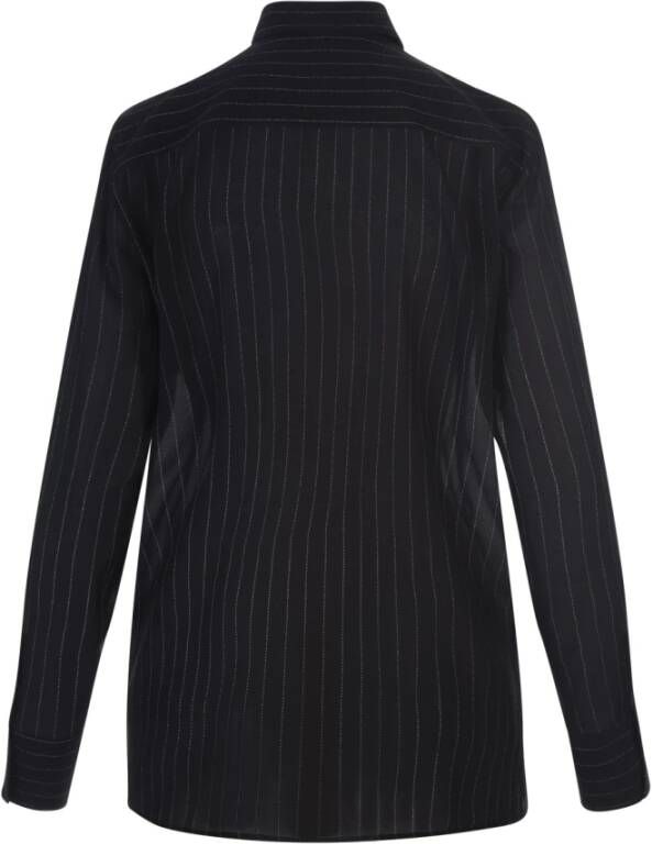 Ermanno Scervino Zwarte Crepe de Chine Blouse met Strass Detail Zwart Dames