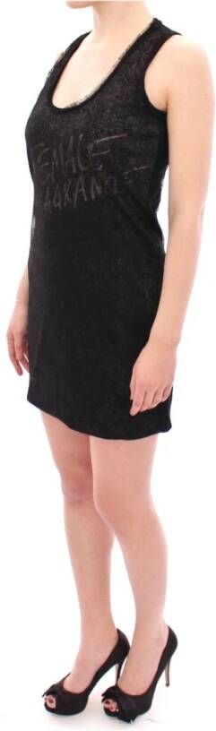 Ermanno Scervino Zwarte Kanten Stretch Mini Jurk Zwart Dames