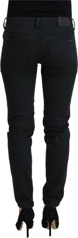 Ermanno Scervino Zwarte Katoenen Slim Fit Lage Taille Denim Jeans Black Dames