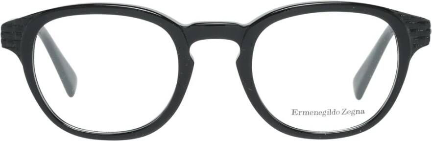 Ermenegildo Zegna Zwarte Kunststof Optische Monturen Stijlvolle Mannen Black Heren