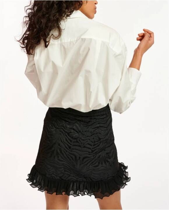Essentiel Antwerp Efire Disco-geïnspireerde katoenen popeline blouse met spiegelende pailletten White Dames