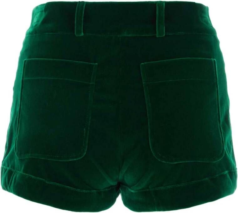 ETRO Smaragdgroene fluwelen shorts Groen Dames