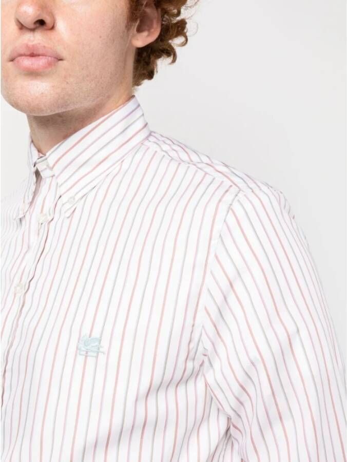 ETRO Katoenen Overhemd met Multicolor Strepen White Heren