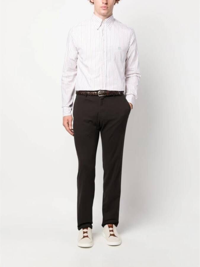 ETRO Katoenen Overhemd met Multicolor Strepen White Heren