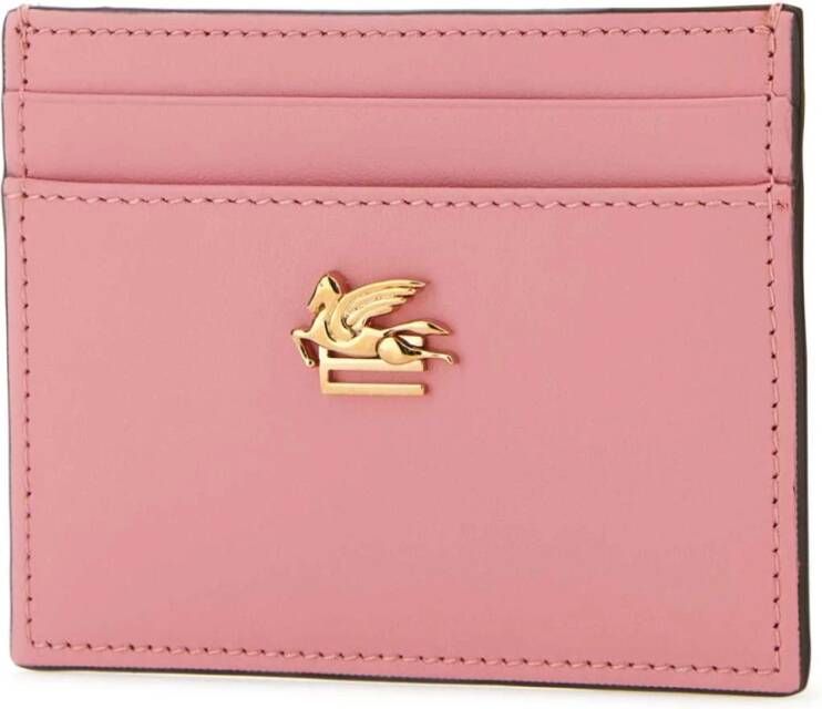 ETRO Roze Leren Kaarthouder 10 5 cm x 8 cm Roze Dames