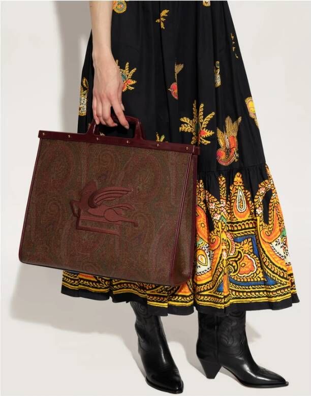 ETRO Shopper tas met logo Rood Dames