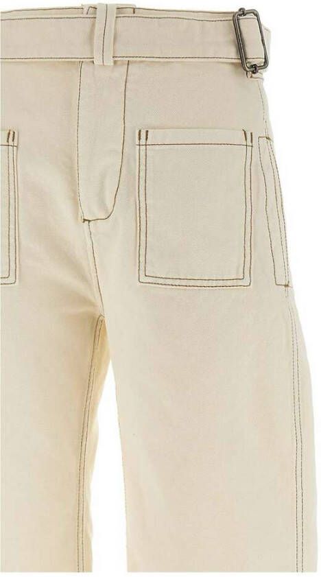 ETRO Straight Trousers Beige Dames