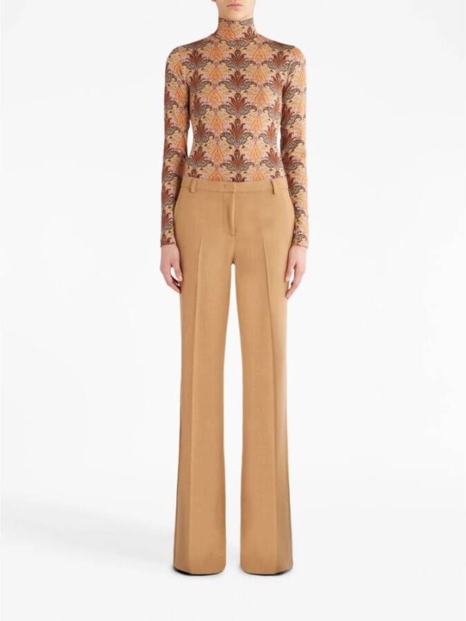 ETRO Wide Trousers Bruin Dames