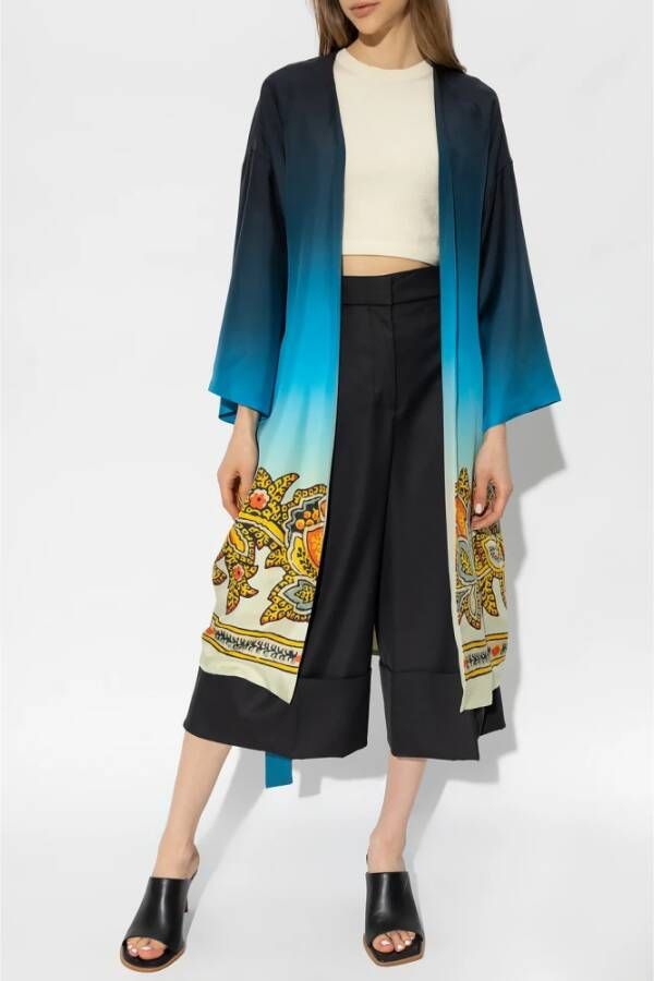 ETRO Zijden kimono Blauw Dames