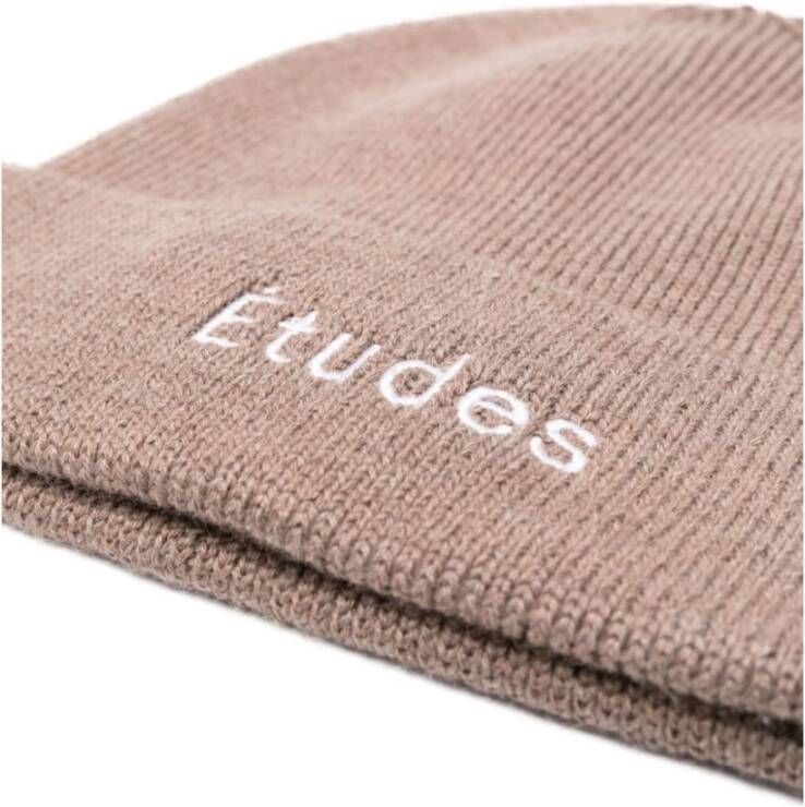Études Bruine Gebreide Logo Beanie Bruin Unisex