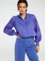 Fabienne Chapot Blouse met opstaande kraag en kanten ballonmouwen Purple Dames - Thumbnail 4