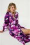Fabienne Chapot blousejurk Noa met all over print en ceintuur paars - Thumbnail 2
