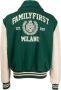 Family First Stijlvolle Jas met Lederen Details Green Heren - Thumbnail 2