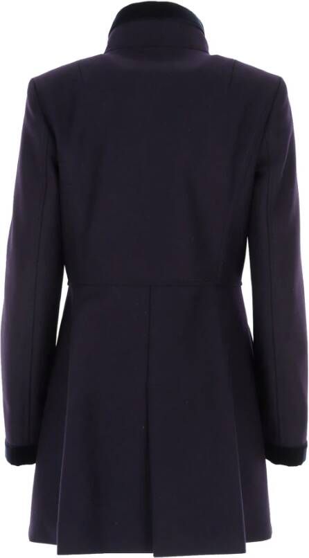 Fay Blauwe fluwelen kraagjas Blauw Dames