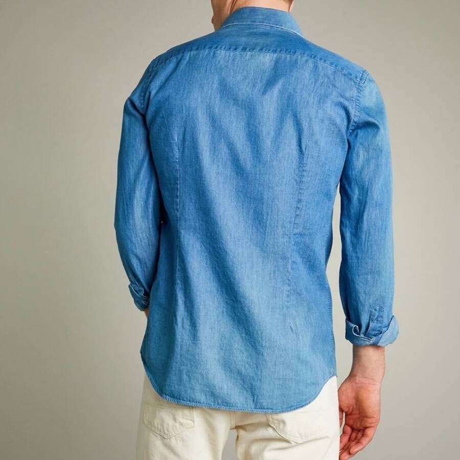 Fay Casual overhemd Blauw Heren