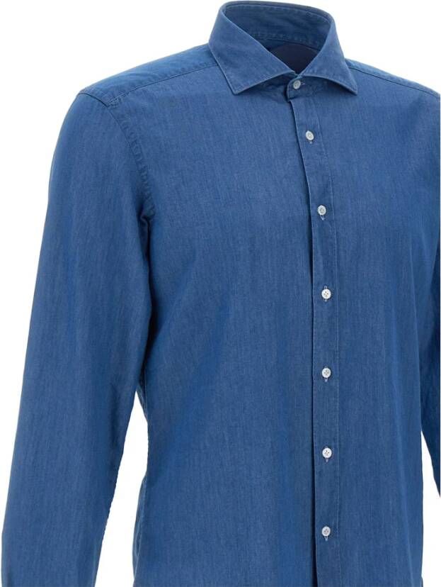Fay Casual Shirts Blauw Heren