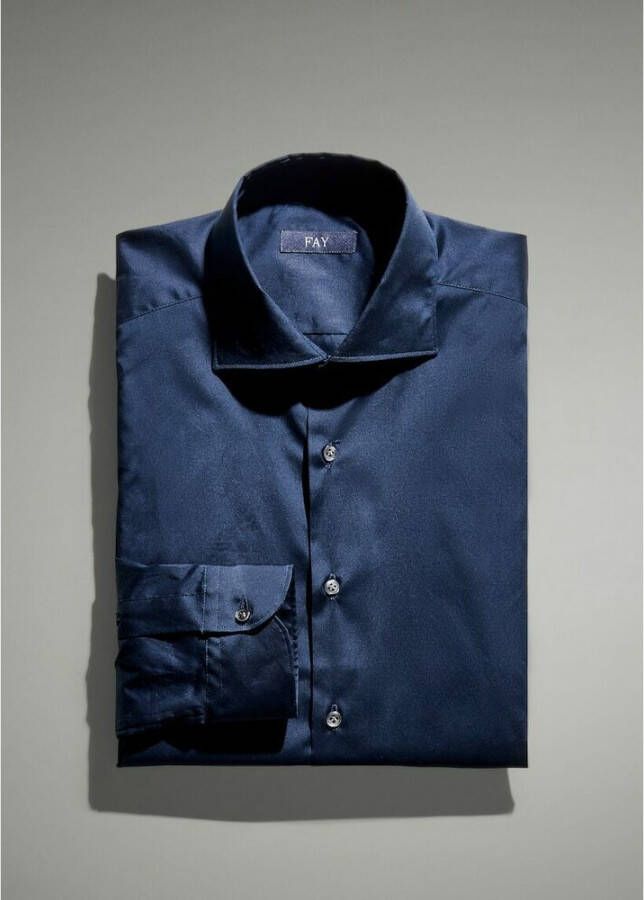 Fay Normaal Overhemd Blauw Heren