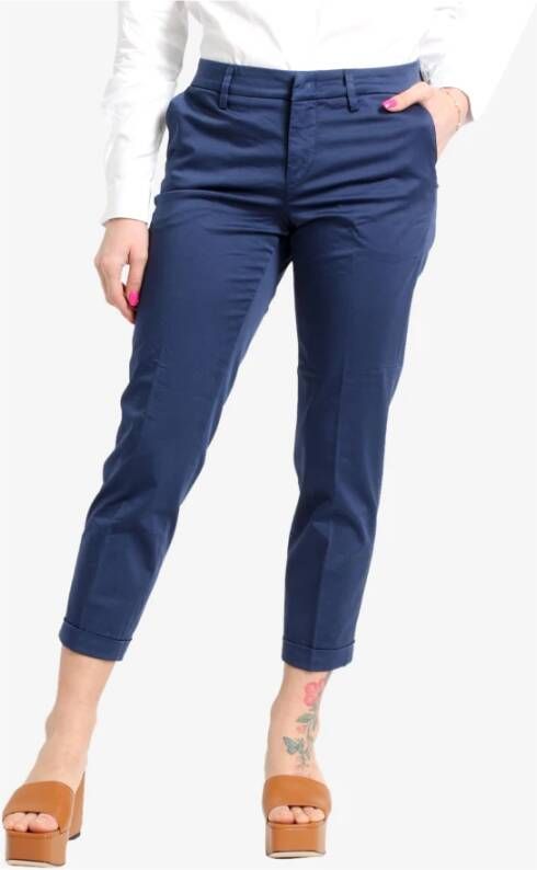 Fay Cropped Trousers Blauw Dames