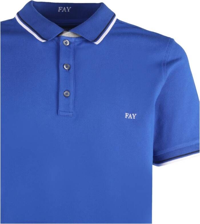 Fay Polo Shirt Blauw Heren