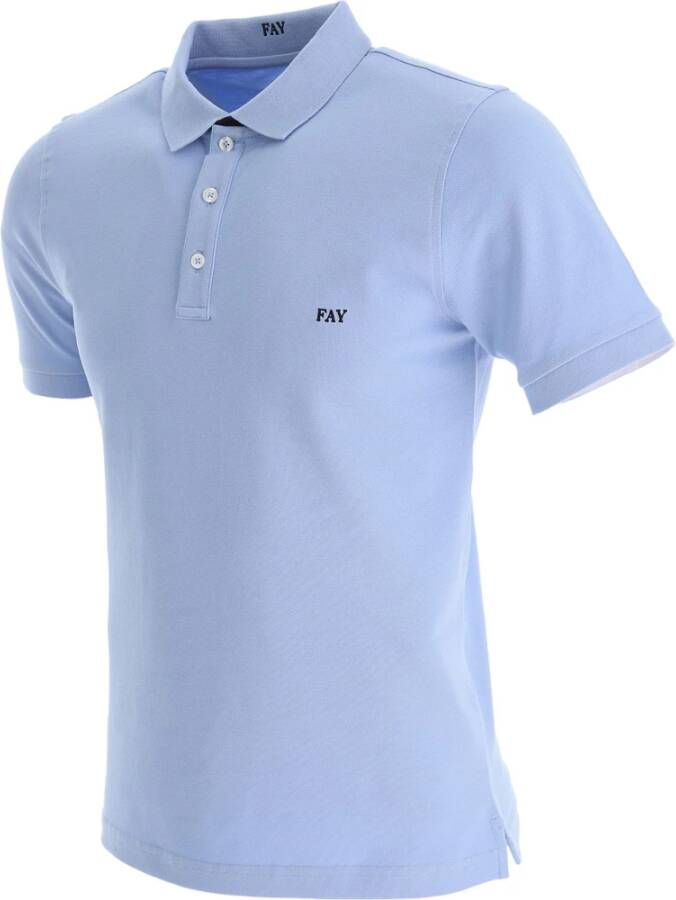 Fay Polo Shirt Blauw Heren
