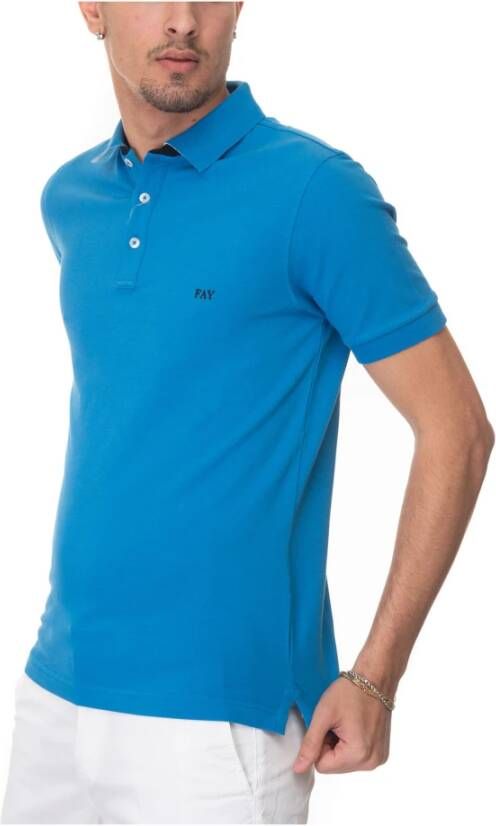 Fay Short sleeve polo shirt Blauw Heren