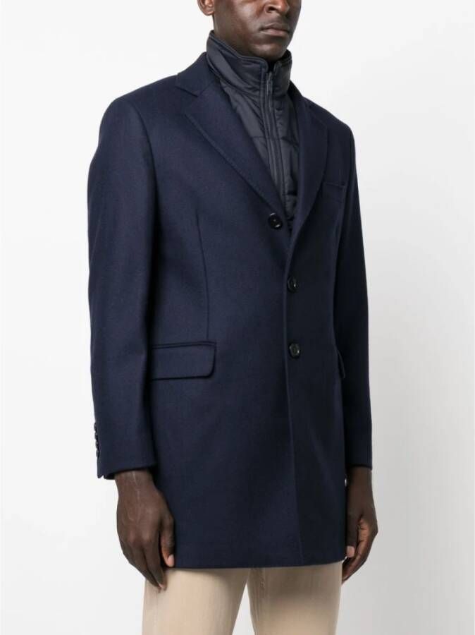 Fay Single-Breasted Coats Blauw Heren