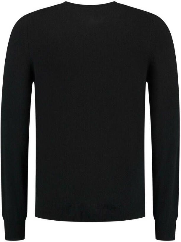 Fedeli Black Cashmere Blend Sweater Zwart Heren