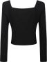 Federica Tosi Square Neck Sweater Zwart Dames - Thumbnail 2