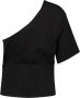 Federica Tosi ONE Shoulder T-Shirt Zwart Dames - Thumbnail 2