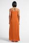 Federica Tosi Sub -thin riemen jurk met vouwen details op de voorkant Oranje Dames - Thumbnail 2