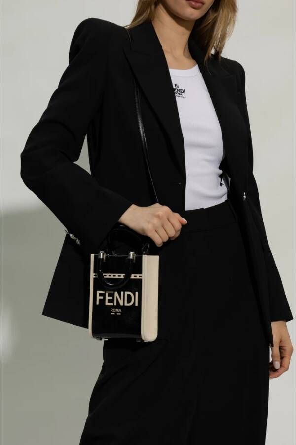 Fendi Sunshine Mini schoudertas Zwart Dames