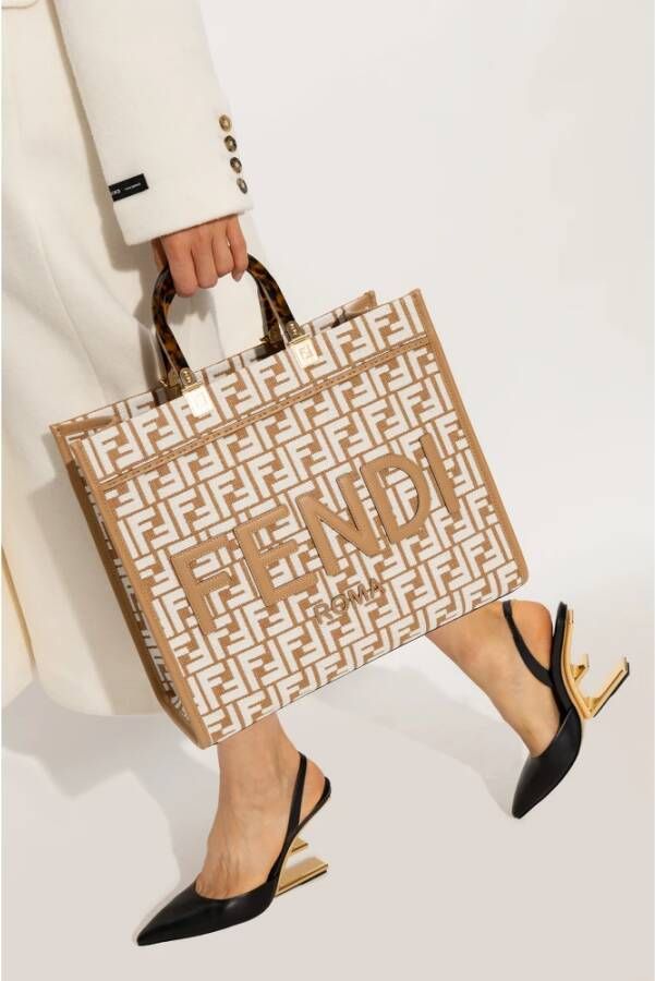 Fendi Sunshine Medium shopper tas Beige Dames