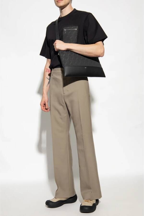 Fendi T-shirt met zak Zwart Heren