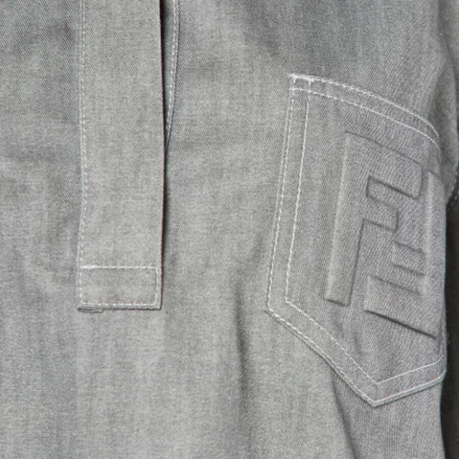 Fendi Vintage Grijze Katoenen Designer Shirt Gray Dames