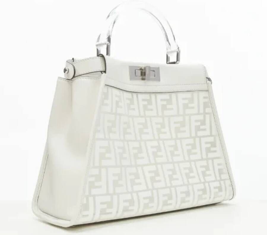 Fendi Vintage Pre-owned Leather handbags White Dames