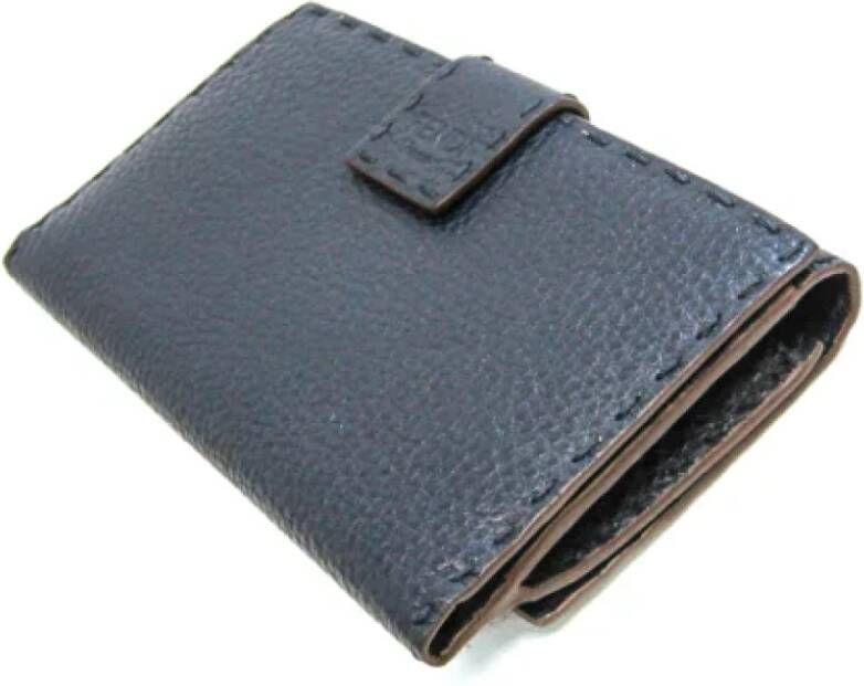 Fendi Vintage Pre-owned Leather wallets Blauw Dames