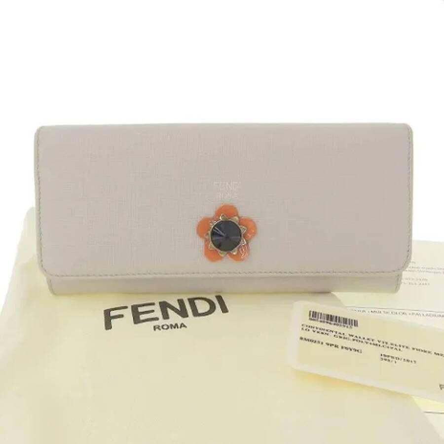 Fendi Vintage Pre-owned Leather wallets Grijs Dames