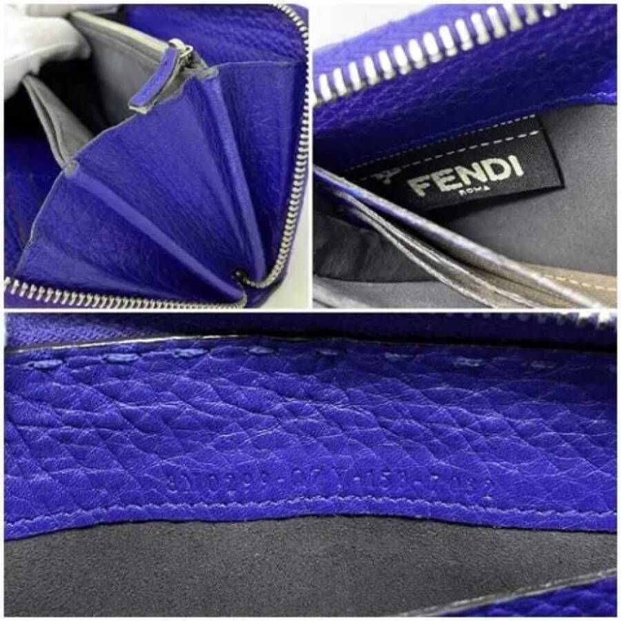 Fendi Vintage Pre-owned Lilla Leren Fendi Portemonnee Purple Dames