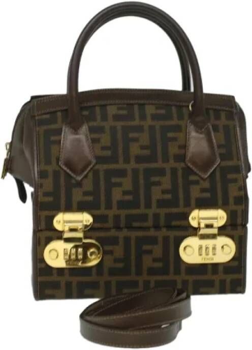 Fendi Vintage Pre-owned Nylon handbags Bruin Dames