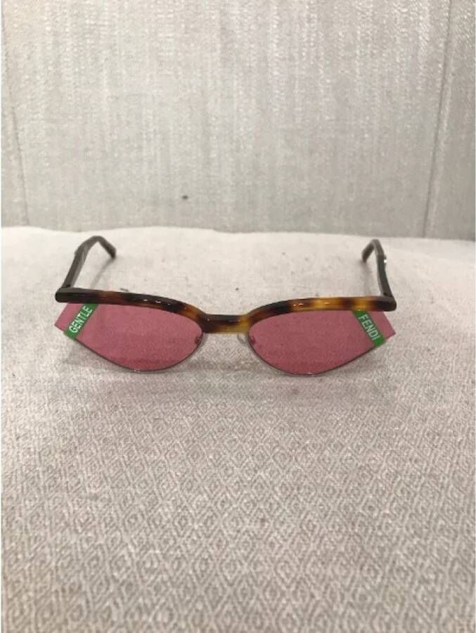 Fendi Vintage Pre-owned Plastic sunglasses Roze Dames